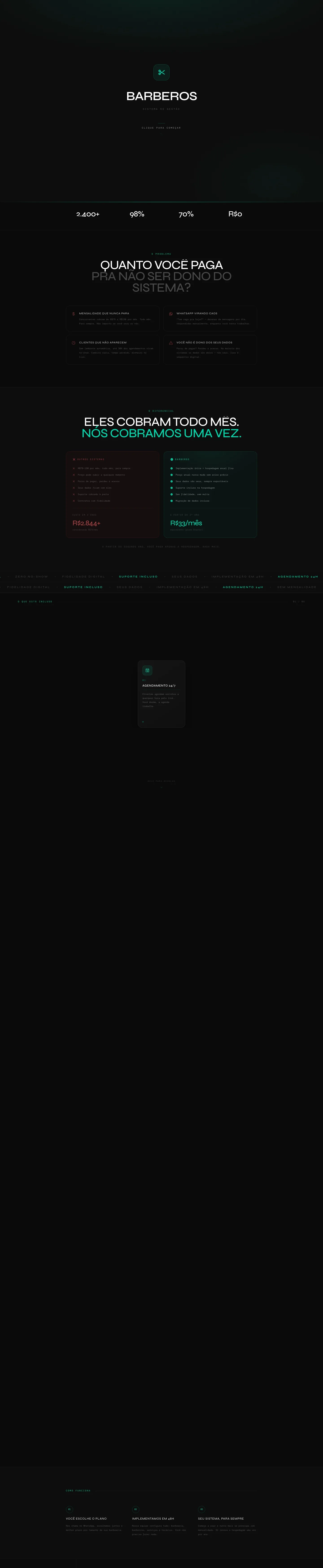 Landing page completa criada para BARBEROS_