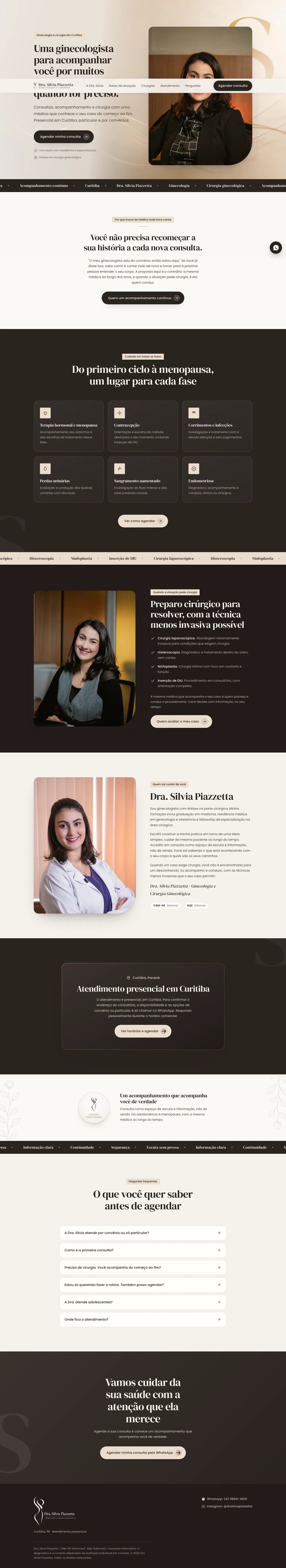 Landing page completa criada para DRA. SILVIA