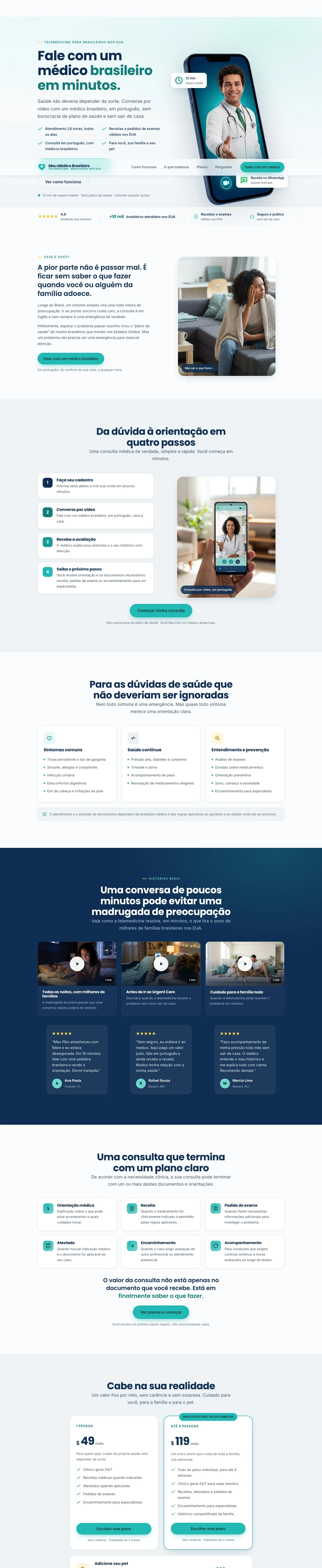Landing page completa criada para MEU MÉDICO