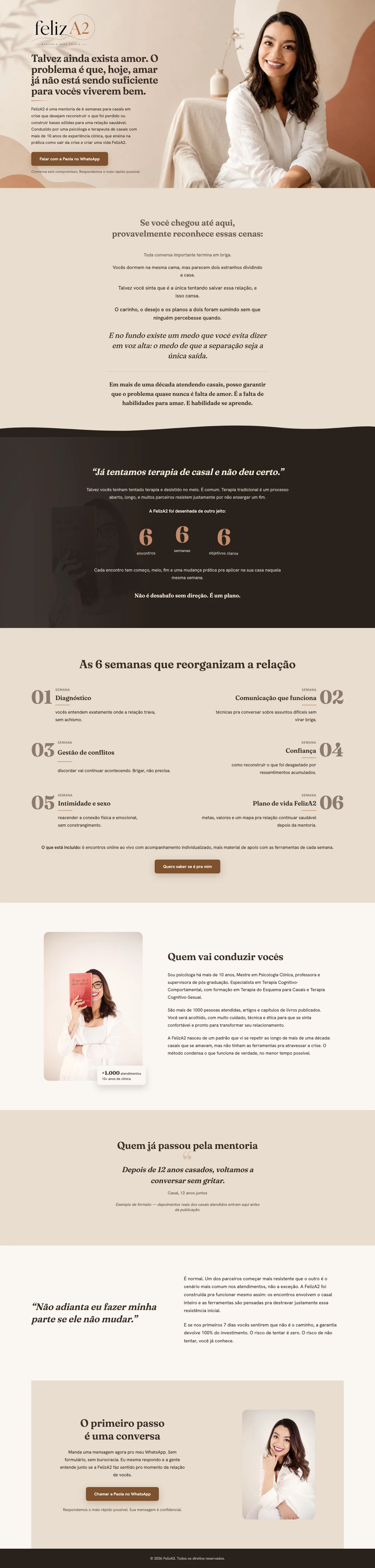 Landing page completa criada para PAOLA®